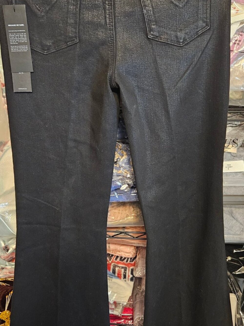 Size 28 Hudson Bullocks High Rise Lace Up Black Coated Flare Jeans NWT